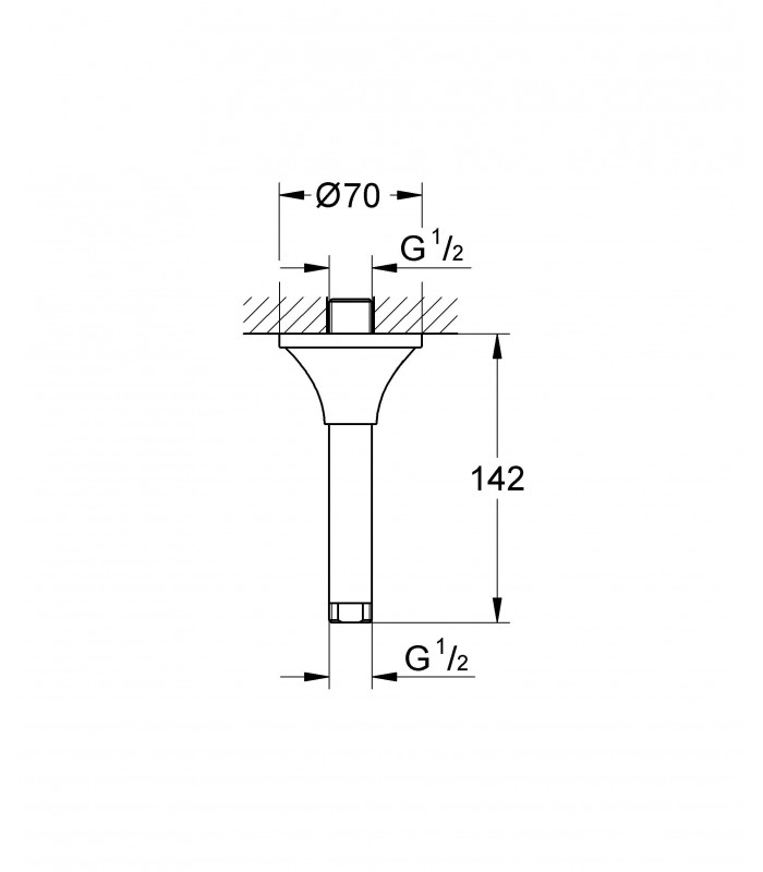 Compra online Grohe Rainshower Grandera Brazo de ducha de techo de 142 mm 1/2" (27978IG0) en oferta al mejor precio