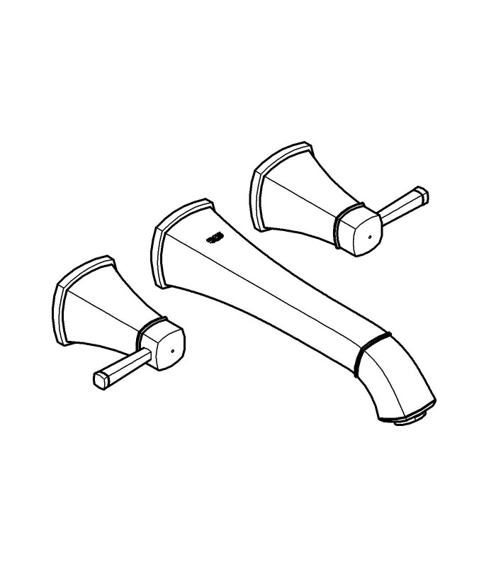 Compra online Torneira de banheiro Grohe Grandera com bica de pia de parede 234 mm M en oferta al mejor precio