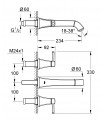 Torneira de banheiro Grohe Grandera com bica de pia de parede 234 mm M