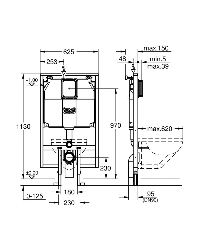 Compra online Acessório e substituição sanitária Grohe Rapid SL WC 1.13M. 6-9L. Divisória para serviço pesado (38994000) en oferta al mejor precio