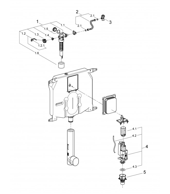 Compra online Grohe Sanitary Spare Parts and Accessories Cisterna embutida para WC 8 cm (italiano) en oferta al mejor precio