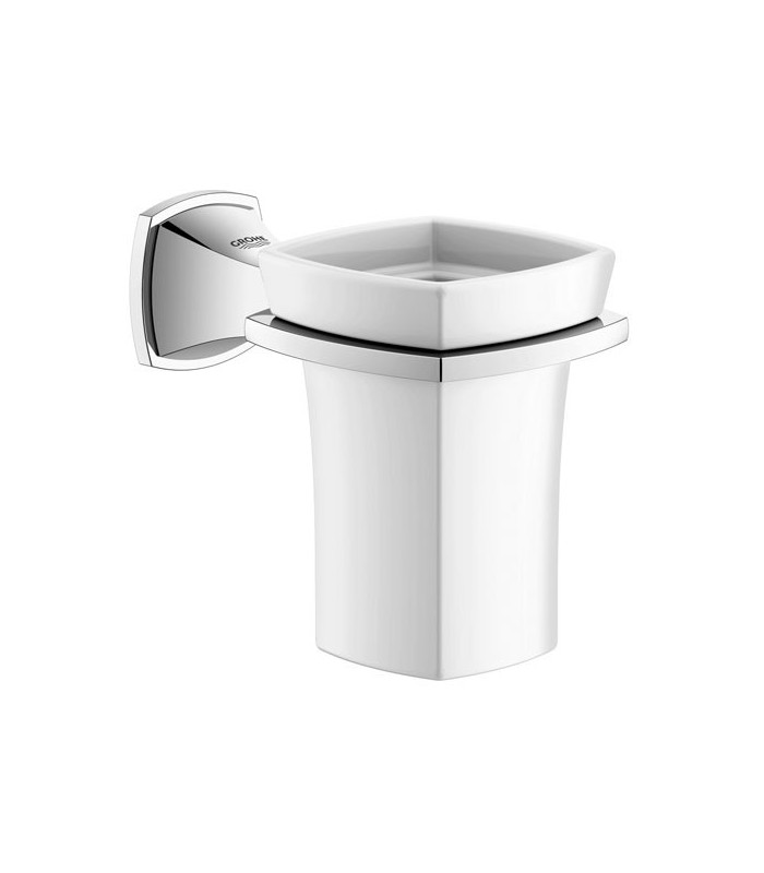 Compra online Accesorio de baño Grohe Grandera vaso cerámico con soporte (40626000) en oferta al mejor precio