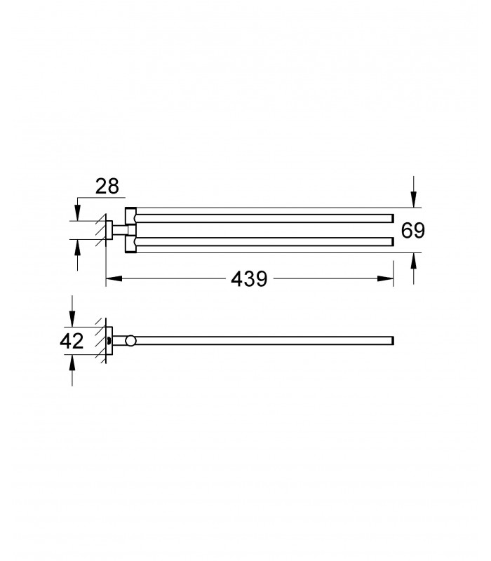 Compra online Acessório de banheiro para toalheiro duplo Grohe Essential Cube (40624000) en oferta al mejor precio