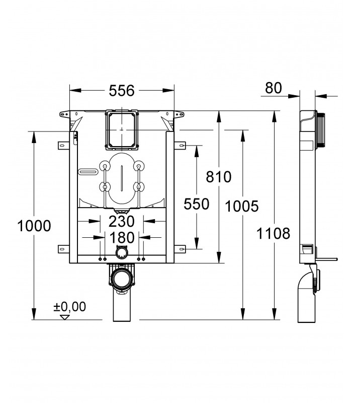 Compra online Substituição e acessório de louças sanitárias Grohe Uniset WC 9 l. estilo italiano estreito 8cm (38729000) en oferta al mejor precio