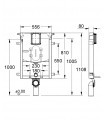 Substituição e acessório de louças sanitárias Grohe Uniset WC 9 l. estilo italiano estreito 8cm (38729000)