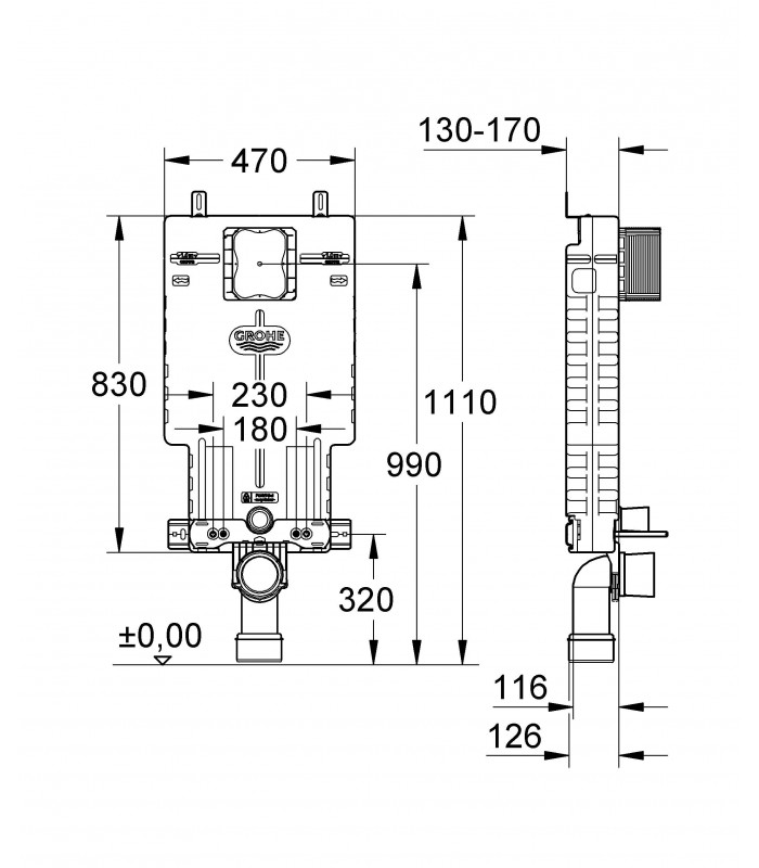 Compra online Acessório e substituição sanitária Grohe Uniset Wc 1.2M. Descarga dupla (38643001) en oferta al mejor precio