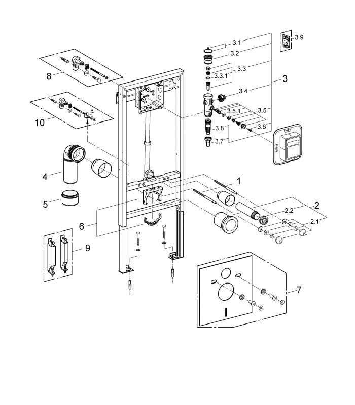 Compra online Recambio y accesorio sanitario Grohe Rapid SL Fluxor 1,13m (38519001) en oferta al mejor precio