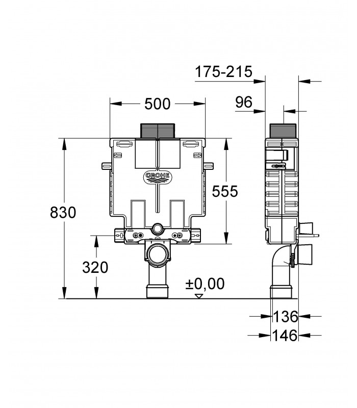 Compra online Recambio y accesorio sanitario Grohe Uniset Wc Dual Flush Frontal/Sup.New (38415001) en oferta al mejor precio