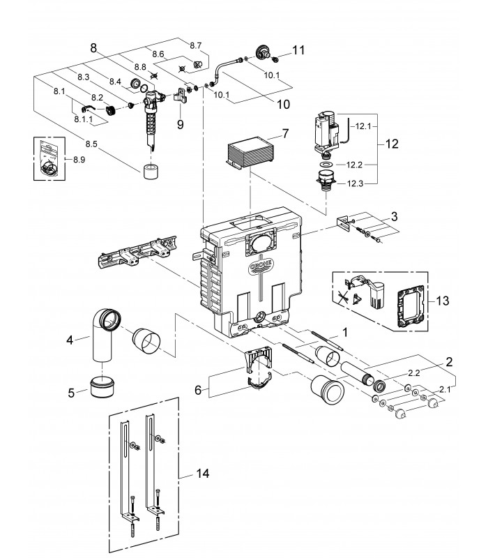 Compra online Recambio y accesorio sanitario Grohe Uniset Wc Dual Flush Frontal/Sup.New (38415001) en oferta al mejor precio