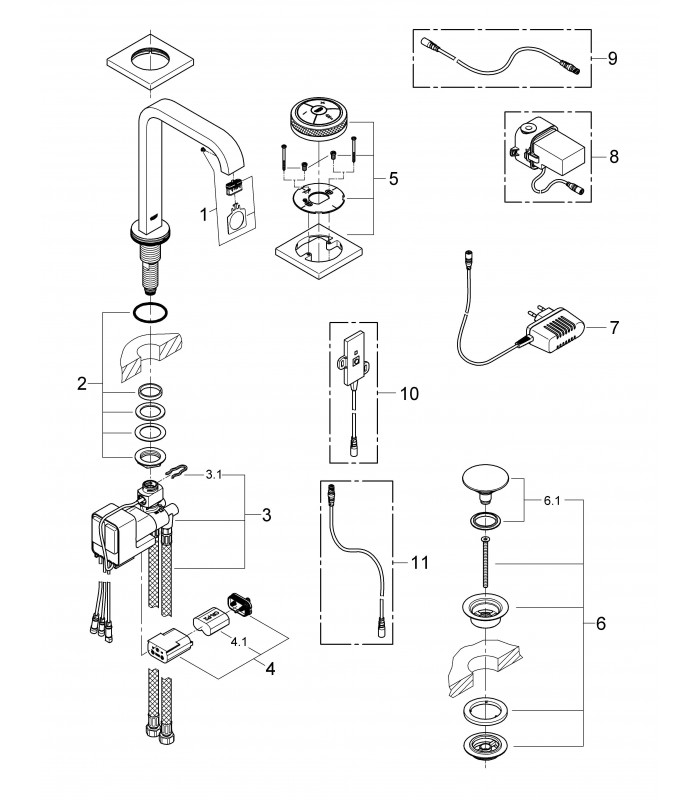 Compra online Grifería para baño Grohe Allure F-digital Mezclador Lav digital L en oferta al mejor precio