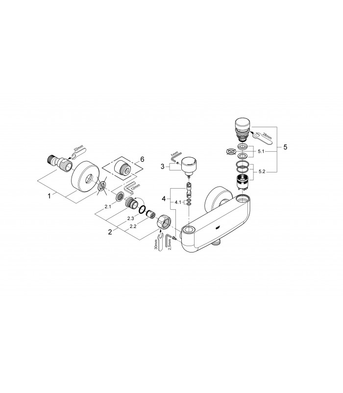 Compra online Recambios Profesionalfesionales y piezas Grohe Eurosmart CT temporizado de ducha en oferta al mejor precio