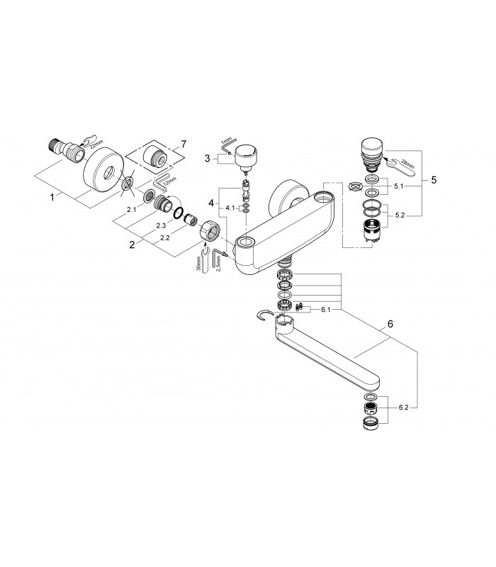 Compra online Recambios Profesionales y piezas Grohe Eurosmart Cosmopolitan T lavabo temporizador con mezclador  (36319000) en oferta al mejor precio