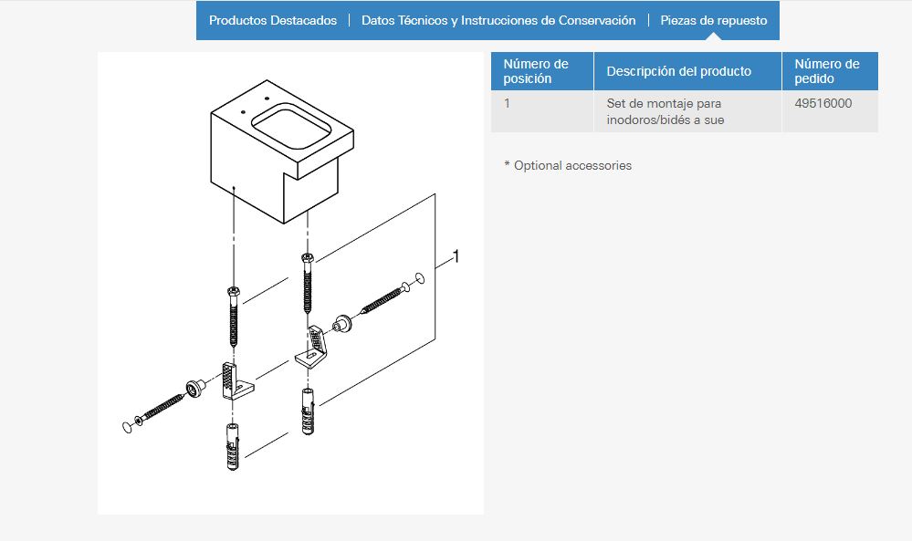 Imagen despiece recambio Grohe griferia